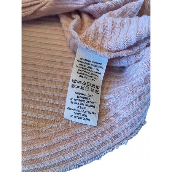 We the Free Free People Lover Ribbed Split Back Thermal Mock Neck Top Size XS - Picture 5 of 7